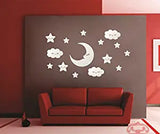 SYGA Star Moon with Eye Acrylic Wall Sticker (Silver)