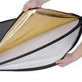 SYGA Oval Shape 5-in-1 Collapsible Multi-Disc Light Reflector with Bag - Translucent, Silver, Gold, White and Black(100cm*150cm)