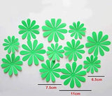 DIY 24 Pcs/Lot 3D Green Color Beautiful Flowers Decorative Wall Stickers