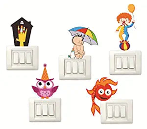 SYGA Set of 5 Multicolor Decorative Beautiful Modern Art Switch Board Stickers