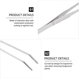SYGA Curved Aquarium Tweezers Extra Long 15 inches, Stainless Steel Curved Tweezers 38cm Extra Long Tweezers for Fish Tank Plant Aquascape Tools Feeding Tongs Electrical Repairing Grabbing Small Part
