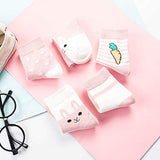 SYGA 5 Pairs Baby Girl Boys Non Slip Trainer Socks Toddlers Infant Socks Warm and Socks Cotton Stretch Crew Anti-Slip Baby Socks- Pink Carrot Rabbit, 0-1 Years