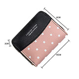 Syga PU Leather Mini Zipper Wallet Bifold Wallet for Women, Black