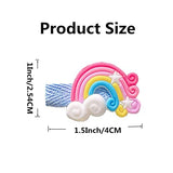SYGA 10Pcs Baby Hair Clip For Girl Alligator Teeth Hair Accessory For All Type of Infant Toddler Baby Hairs Bow Rainbow Cloud Unicorn Patterns- Set of 10, Rainbow