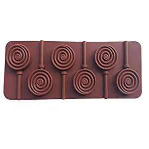 SYGA 6-Cavity Lolipop Shape Chocolate Silicon Mould Candy Jelly Mold