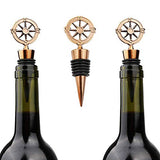 SYGA Wine Bottle Stoppers Wedding Favors, Vintage Copper Compass Bottle Cap Gifts for Guests Adults