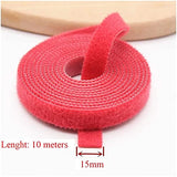SYGA Reusable Cable Straps Cable Ties Hook & Loop Nylon Fastening Tape Wire Organizer, Interlocking Fastening Cable Binder Tie for Apparel, Home Textile, Industrial Use and More- 10m x 15mm, Red