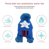 SYGA Baby Hats for Spring Winter, Woolen Pom Pom Plain Printed Caps for Kids Babies for 1-3 Years