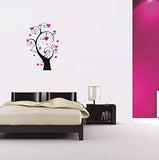 Syga PVC Vinyl Royal Tree Wall Clock Stickers (Pink, 35 cm x 17 cm x 5 cm)