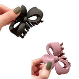 SYGA Hair Claw Clips for All Type Hair Strong Hold Perfect For Women Barrettes for Fancy Hair Fashion Accessories For Girls Hair Clamps Clip 8cm Hair Jaw Claw for Heavy Hair- 2Pcs,Pink & Black