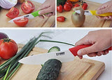 SYGA 6 Piece Ceramic Kitchen Knife Set and Vegetable Peeler Set with Adjustable Holder Stand_Multi