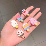 SYGA 10Pcs Baby Hair Clip For Girl Alligator Teeth Hair Accessory For All Type of Infant Toddler Baby Hairs Bow Ice Cream Candy Corn Patterns- Set of 10, Ice Cream