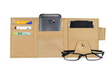SYGA Leather Car Visor Organizer Sun Shade CD Holder Card Storage Pouch Bag Multi-Functional Organizer(Beige)