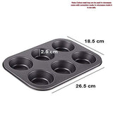 SYGA Muffin Cup Cake Tray for 6 Muffins Bakeware_Black