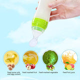 SYGA Baby Training Silicone Spoon Rice Cereal Squeeze Baby Bottle Spoon Safe Tableware Baby Feeding Tools_Green