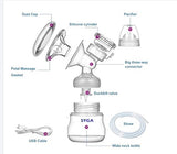 SYGA Breast Pump Milk Booster Breast Milk Painless Bilateral Breast Pump Silica Gel SkyBlue