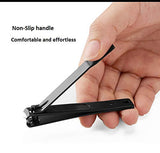SYGA Nail Pack of 3 Clipper Set - Premium Black Stainless Steel Deluxe Fingernail and Toenail Clipper Cutter