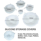 SYGA Air-Tight Silicone Stretch Lids, Reusable Silicone Lid Bowl Covers for food with Improved Grip Sealer with Platinum Food Grade Silicone, BPA free, 6 Pack of Various Sizes