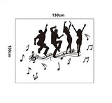 Syga Black Dance Music Notes Wall Stickers J_MYOF