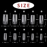 SYGA Square False Nails and Glue Bottle Professional Brush On Nail Tip Glue for Press On Nails Fake Nails Long Lasting Press On Nails for Women and Girls- Transparent, 500 pieces