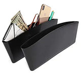 SYGA 2 Pcs Black PE Car Seat Gap Filler, Car Seat Side Console Slit Caddy Catcher Storage Box Pad Pocket