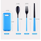 SYGA Travel Portable Cutlery Spoon Portable Camping Box Picnic Chopstick Set_Blue