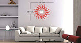 Syga PVC Vinyl Red Sun Design Wall Clock Stickers, Multicolor