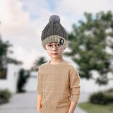 SYGA Winter Woolen Cap for Kids with Faux Fur Bobble Pom Pom and Braided Lining, Suitable for 5-13 Years