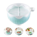 SYGA Salad Cutter Bowl 3 in 1 Multifunctional Vegetable Fruit Chopper Spinner and Salad Maker(Blue)
