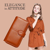 Syga PU Leather Hand Grip Wallet for Women, Brown