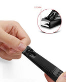 SYGA Nail Pack of 3 Clipper Set - Premium Black Stainless Steel Deluxe Fingernail and Toenail Clipper Cutter