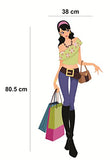 SYGA Set of 2 Pieces Multicolor Women's Clothing Store Shopping Bag Clothes Shop Wall Decorative Wall Stickers
