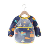 SYGA Baby Bibs with Sleeves Waterproof Feeding Bibs Unisex Baby Dribble Bibs Painting Apron Bibs Adjustable Closure with Large Pocket for Infant Toddler 1 to 3 Years Old