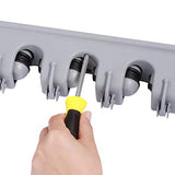 SYGA 4 Positions 5 Hooks Mop and Broom Holder, Broom Organizer Wall Mount Broom Storage and Mop Holder Garage Organizer