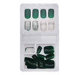 SYGA Press on Gel Nails 30 Pcs With Double Sided Jelly Adhesive Nail Glue Nail Filer, Fake Nails Long Lasting Press, Ready made Nails. (FakeNails-F635-7)