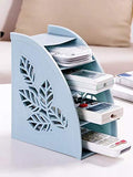 SYGA Multifunctional Plastic Multi-Cell Desktop Storage Box Organizer Divider Remote Basket (Blue)