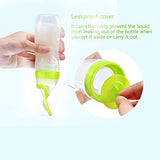 SYGA Baby Training Silicone Spoon Rice Cereal Squeeze Baby Bottle Spoon Safe Tableware Baby Feeding Tools_Green