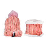 SYGA Winter Beanie Hat and Circle Scarf Set for Women with Faux Fur Bobble Pom Pom and Fleece Lining, Outdoor Sports Hats, Free Size