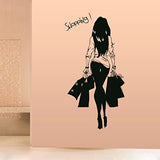 SYGA Shopping Lady, Girl Wall Art Wall Stickers