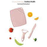 SYGA Ceramic Fruit Knife Sets Paring Knives Chopping Boards Fruits Peeler 3PCS Suits Kitchen Cooking Vegetable Ceramic Knife Tools_Pink