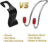 SYGA Car Hooks, 2 pcs Auto Hooks Car Hangers Headrest Hooks Holder for Mask Backpack Handbag Purse Bag Groceries (Red Bling)