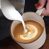 SYGA Milk Frother Jug Stainless Steel Milk Frothing Pitcher Coffee Cappuccino Latte Art Frothing Pitcher Barista Milk Jug Measuring Cup - Silver, 350ml