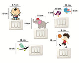 SYGA Set of 6 Multicolor Decorative Beautiful Modern Art Kids Room Switch Board Stickers