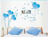 SYGA PVC Vinyl Wall Stickers for Bedroom Self Adhesive Stickers, Bluish Hearts Quote
