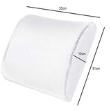 SYGA Memory Foam Breathable Healthcare Lumbar Cushion Back Waist Support Travel Pillow Car Seat Home Office Pillows Relieve Pain(White)