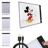 Dwise A4 Size LED Lighted Drawing Tracing Board 3 Adjustable Brightness Touch Button with Scale Measurements