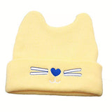 SYGA 1 Piece Medium Knitted Head Design Baby Wool Sleep Cap_Yellow