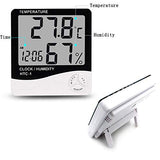 SYGA Digital Thermometer Hygrometer Temperature Humidity Meter Clock HTC-1 for Home