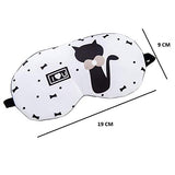 SYGA I Love You Kitty White Cartoon Gel Ice Sleep Eye Mask Adjustable Head Strap Funny Eye Mask for Sleeping