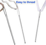 SYGA Large-Eye Needles Stainless Steel Yarn Knitting Weaving Stringing Sewing Needles Darning Needle Crafting Crochet Projects - 11 Pieces